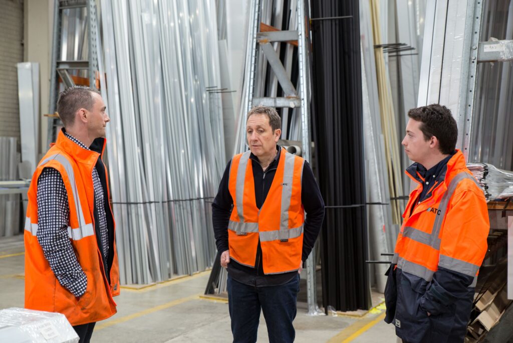BHV team leader briefing responders in high-visibility vests